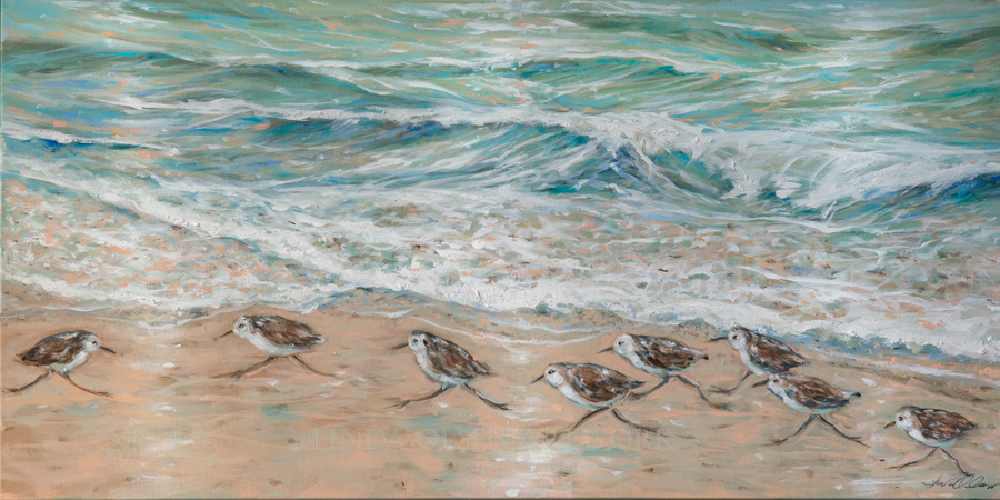 900x450 Two New Sandpiper And Beach Paintings - Sandpiper Painting