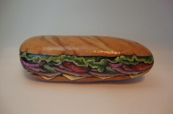 607x400 Foodista Submarine Sandwich Rock Art Will Chip A Tooth - Sandwich Painting