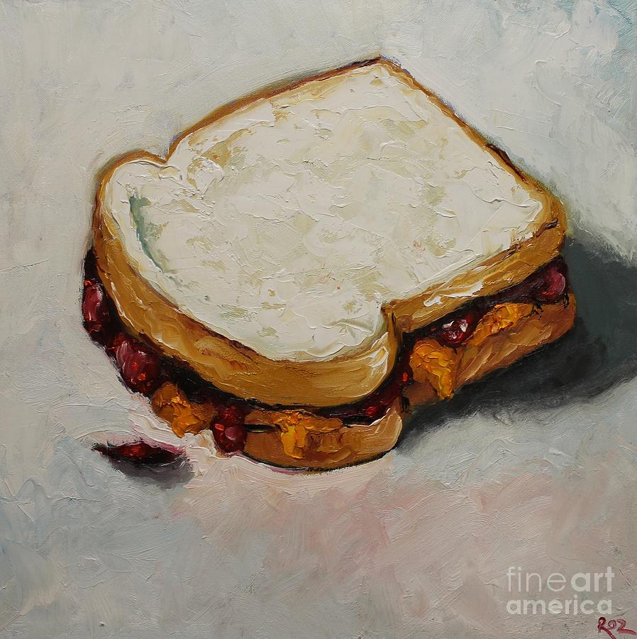 898x900 Pbj Sandwich 10 Painting By Rosilyn Young - Sandwich Painting