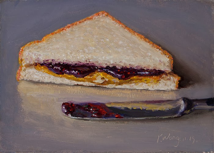 700x500 Wang Fine Art Peanut Butter And Jelly Sandwich, Pb And J, Daily - Sandwich Painting