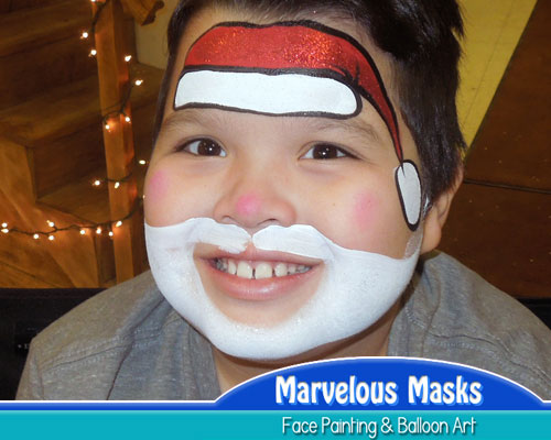 500x400 Marvelous Masks Christmas Face Painting For Holiday Parties - Santa Claus Face Painting