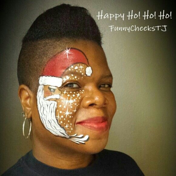 581x581 Best 46 Balloons And Face Painting Images On Face - Santa Claus Face Painting