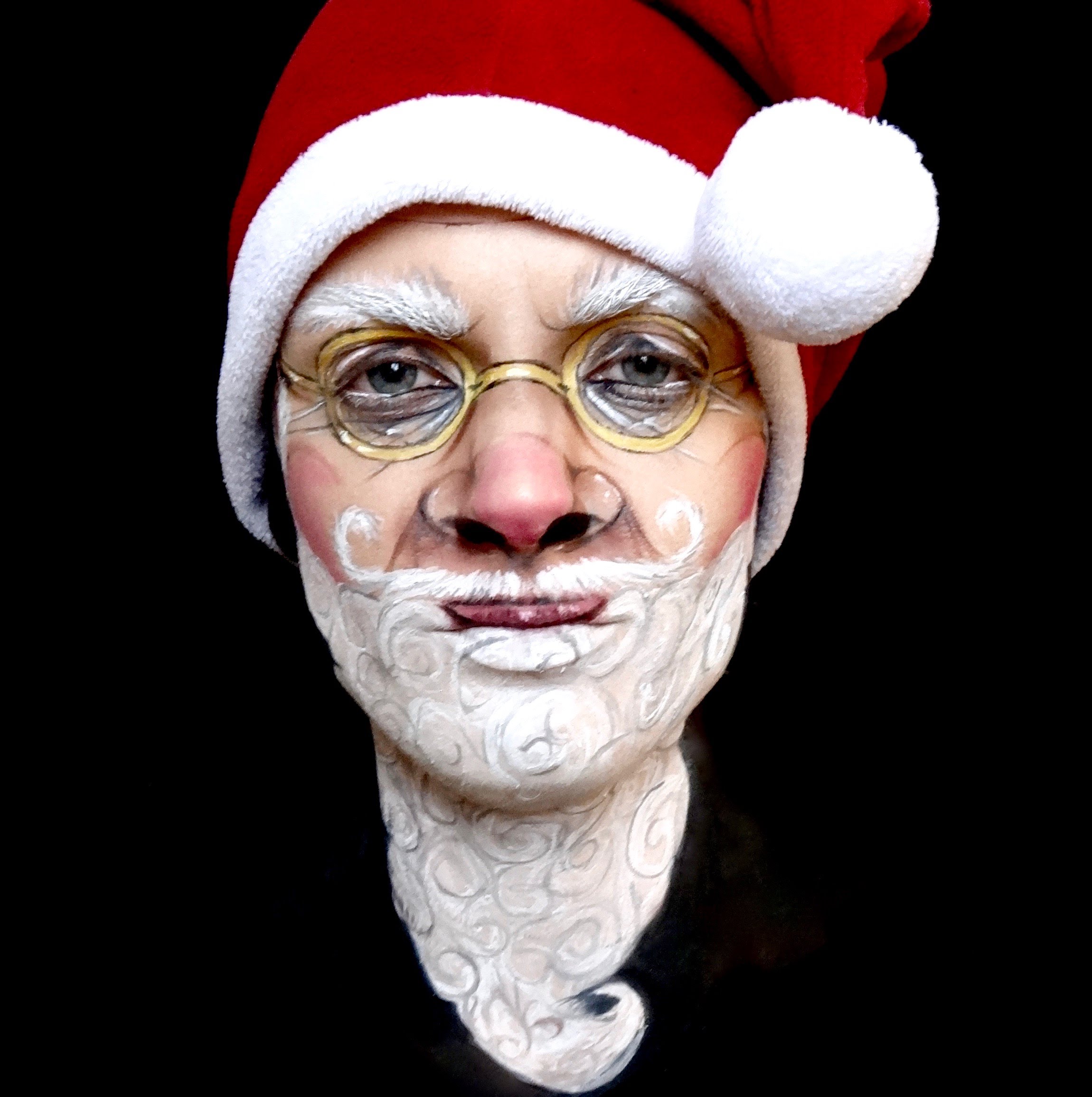 2300x2310 Santa Face Paint Transformation! - Santa Claus Face Painting
