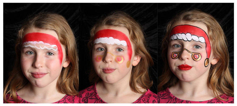 800x360 Step By Step Face Paint Designs - Santa Claus Face Painting