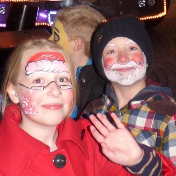 568x568 Christmas, Santa And Mrs Clause Face Paint Design By Www - Santa Claus Face Painting
