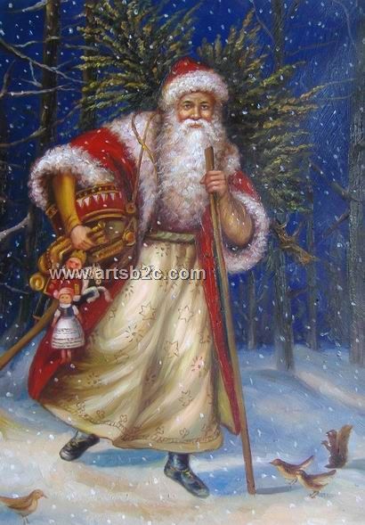 410x589 Santa Claus Oil Painting Op Cf3 15 - Santa Claus Oil Painting
