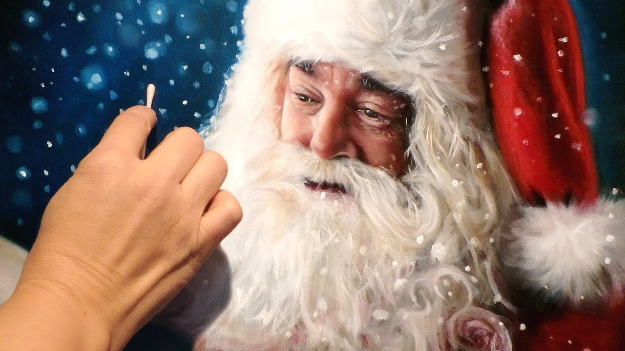 1280x720 Watch Santa Claus Coming To Life - Santa Claus Oil Painting