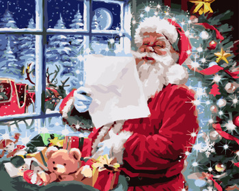 350x279 Gx8386 4050 Custom Diy Santa Claus Oil Painting By Numbers - Santa Claus Oil Painting