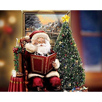 350x350 Santa Claus Christmas Tree Painting Prints On Canvas - Santa Claus Painting