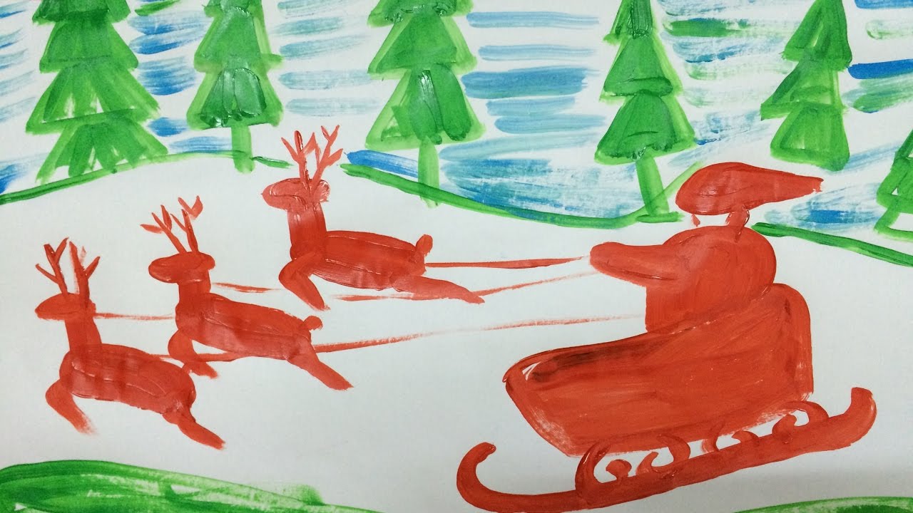 1280x720 Painting Christmas For Kids How To Draw Santa Claus For Kids 5 - Santa Claus Painting For Kids