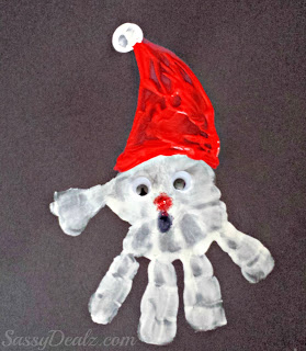 279x320 Handprint Santa Claus Craft For Kids - Santa Claus Painting For Kids