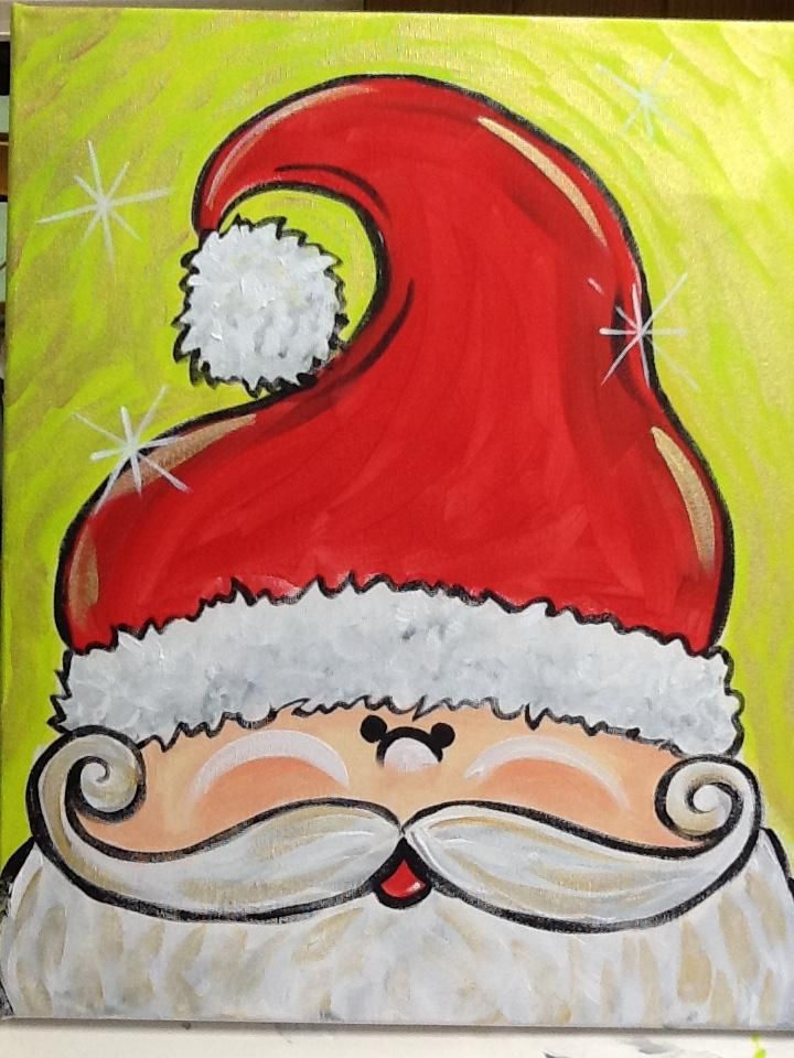 720x960 How To Paint Santa - Santa Claus Painting For Kids