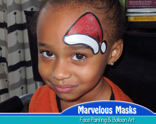 500x400 Marvelous Masks Christmas Face Painting For Holiday Parties - Santa Face Painting