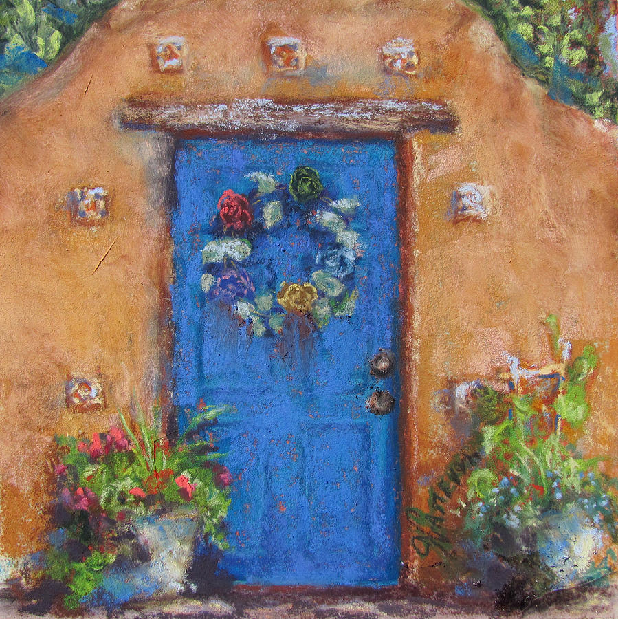 899x900 Santa Fe Blue Painting By Julia Patterson - Santa Fe Painting