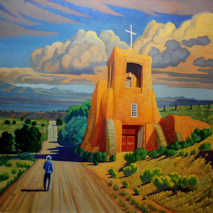 900x900 The Long Road To Santa Fe Painting By Art West - Santa Fe Painting