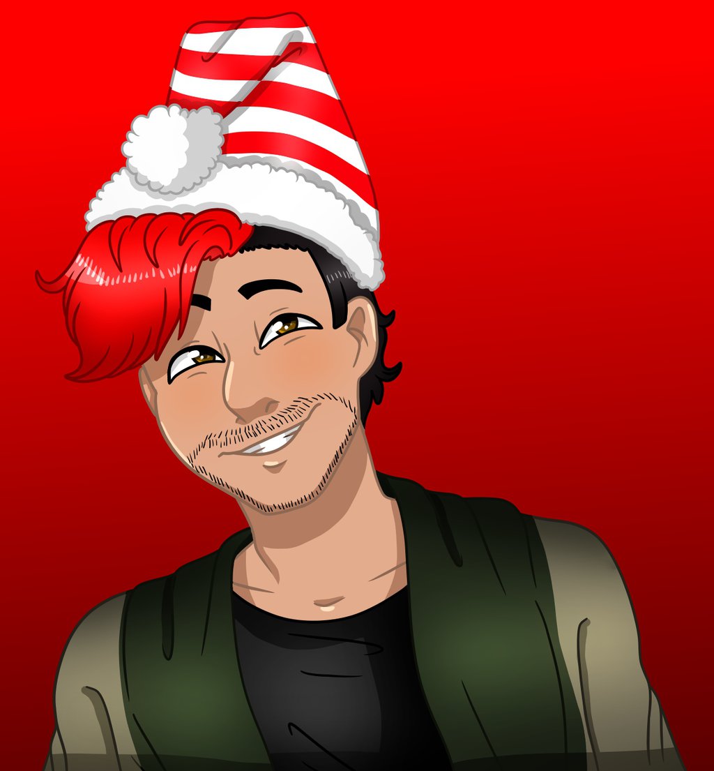 1024x1105 Markiplier In A Christmas Hat By Artistcoolpony - Santa Hat Painting