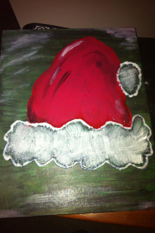 640x960 Santa Hat Painting The Most Wonderful Time Of Year - Santa Hat Painting