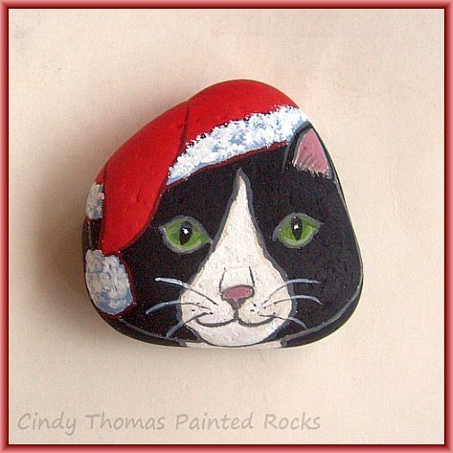 504x504 The Cat In The Santa Hat Painted Rock Rocks Santa - Santa Hat Painting