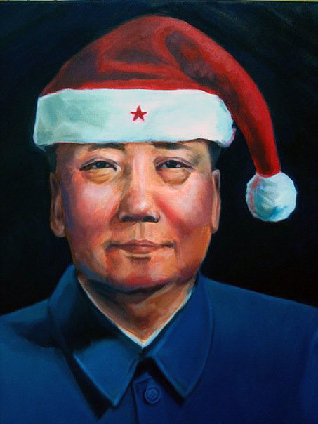 453x604 Artry By Law Kim Chuan Oil Painting Santa Mao - Santa Hat Painting