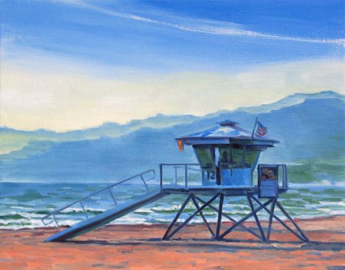 500x391 28x22 Medium Impressionism Landscape Oil Painting Santa Monica - Santa Monica Painting