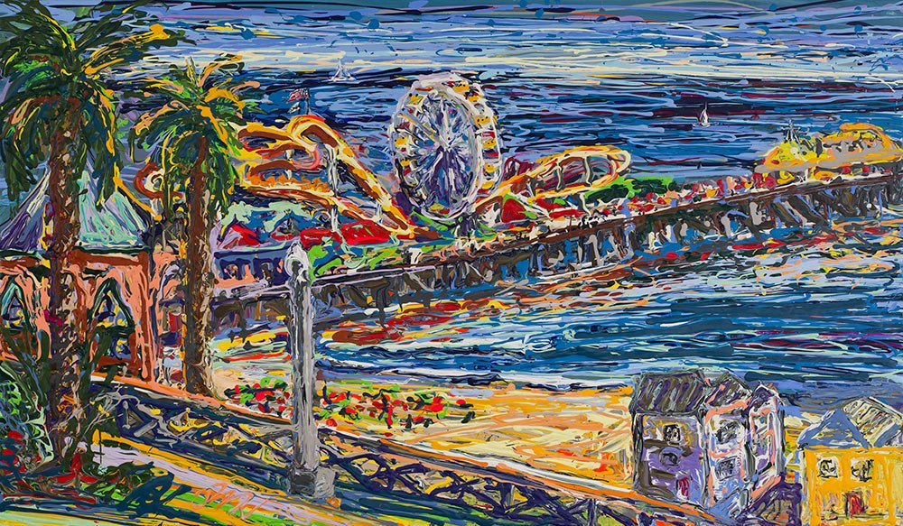 1000x583 Santa Monica Live Painting By Ron Squared - Santa Monica Painting