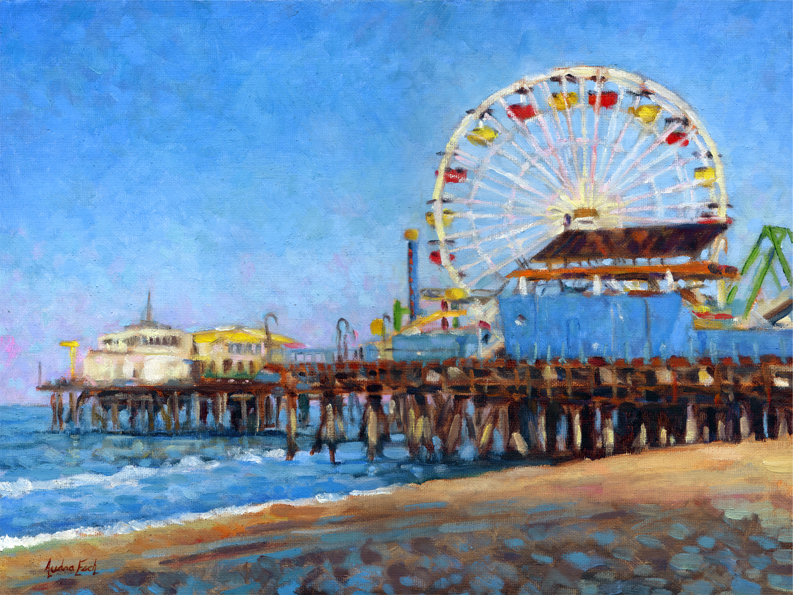 1600x1200 Santa Monica Pier Audra Esch - Santa Monica Painting