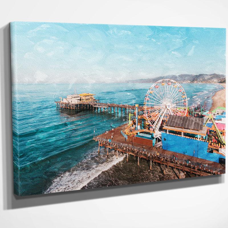800x800 Santa Monica Pier Painting Canvas - Santa Monica Painting