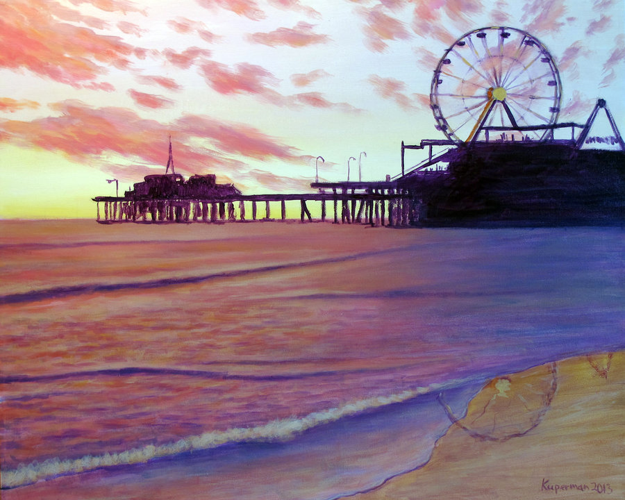 900x720 Sunset Over Santa Monica Pier 2 By Landscapist - Santa Monica Painting