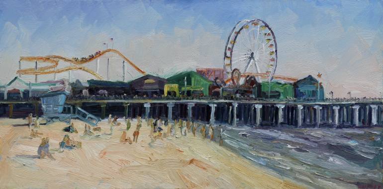 Santa Monica Pier Painting At PaintingValley Com Explore Collection   Santa Monica Pier Painting 15 