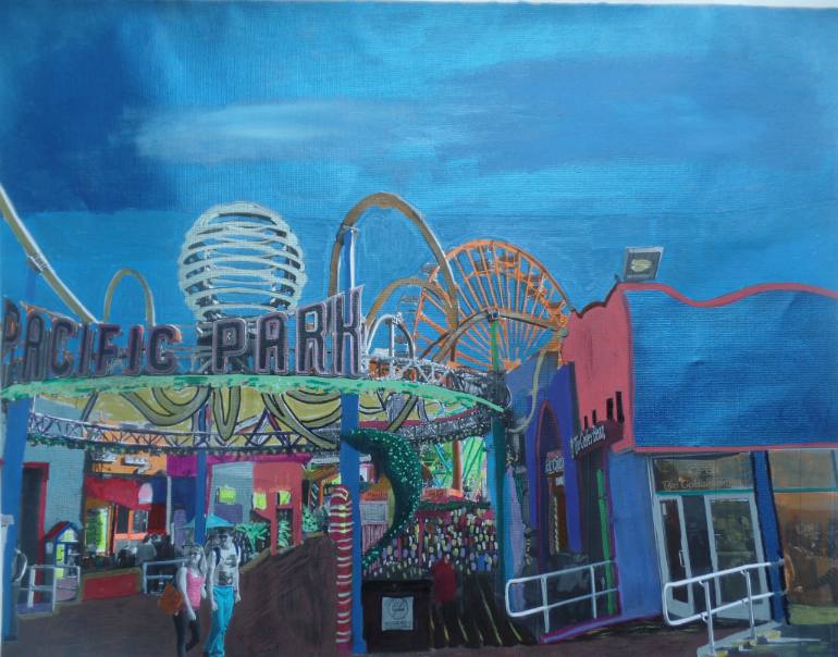 770x604 Saatchi Art Santa Monica Pier Painting By Stuart Hennessey - Santa Monica Pier Painting