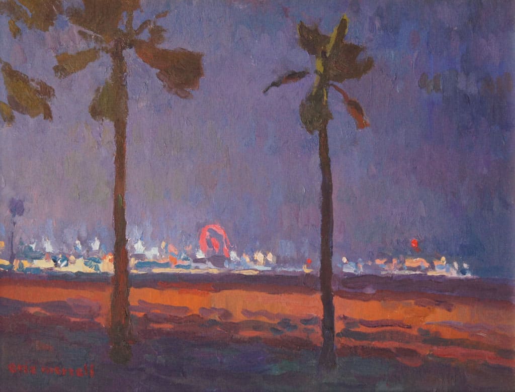1024x780 Santa Monica Pier Nocturne American Legacy Fine Arts - Santa Monica Pier Painting