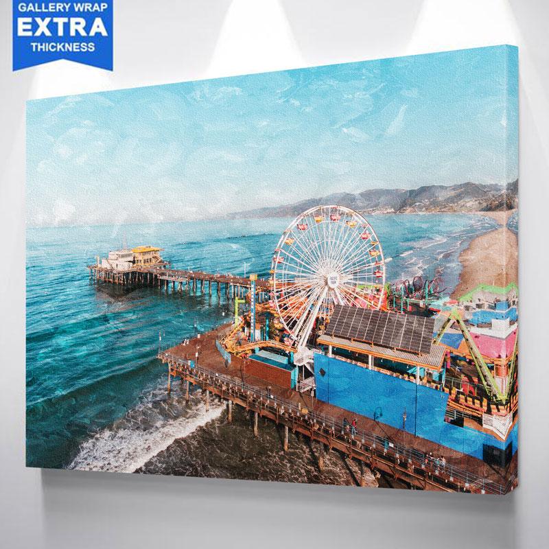 800x800 Santa Monica Pier Painting Canvas - Santa Monica Pier Painting