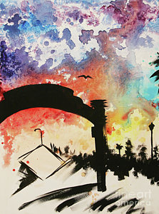 223x300 Santa Monica Pier Paintings Fine Art America - Santa Monica Pier Painting