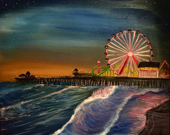 Santa Monica Pier Painting At PaintingValley Com Explore Collection   Santa Monica Pier Painting 32 