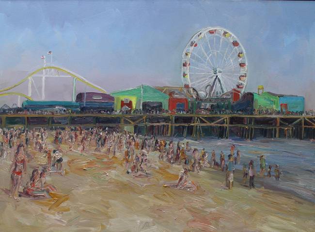 650x478 Stunning Santa Monica Pier Painting Reproductions For Sale - Santa Monica Pier Painting