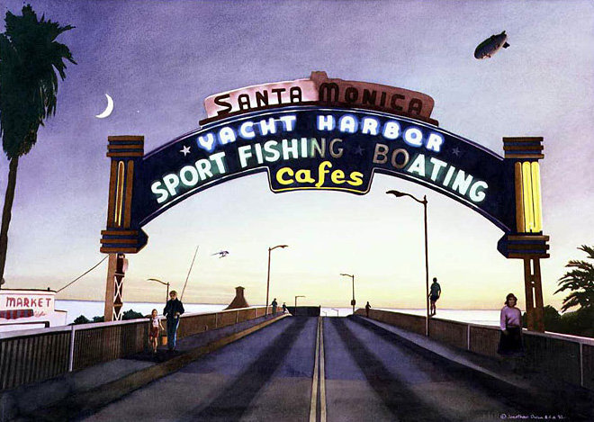 660x469 Gallery Of Paintings And Prints By Jonathan Owen Thumbs - Santa Monica Pier Painting