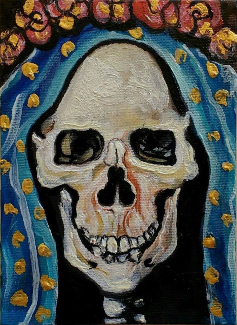 770x1056 Saatchi Art La Santa Muerte Painting By Generoso Napoliello - Santa Muerte Painting