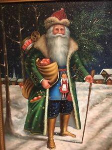 225x300 Christopher Radko Siberian Santa Oil Painting Limited 33500 Ebay - Santa Oil Painting