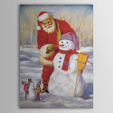 384x384 Hand Painted Oil Painting People Christmas Santa Claus 1210 Pe0004 - Santa Oil Painting