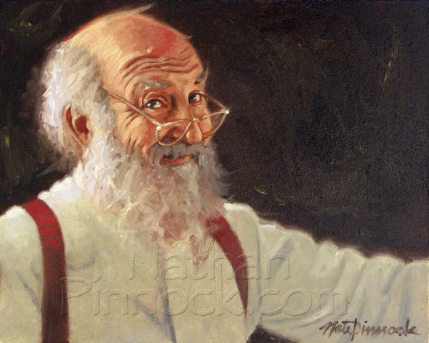601x480 Nathan Pinnock - Santa Oil Painting