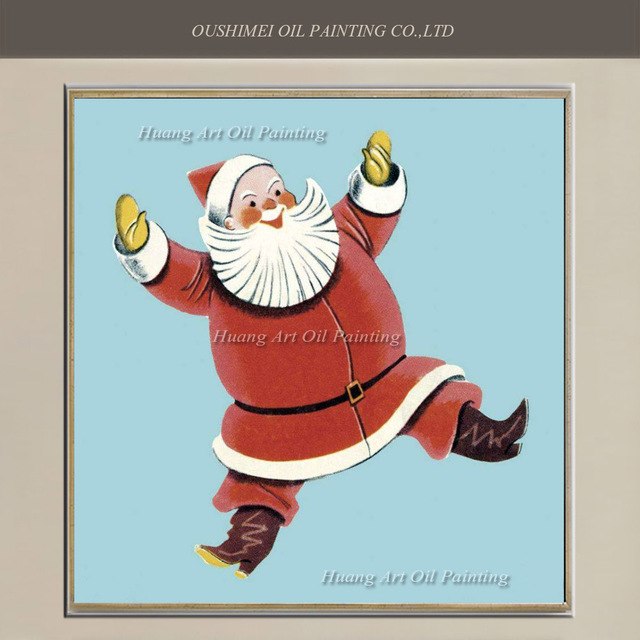 640x640 New Handmade Artwork On Canvas Paintings Hand Painted Modern - Santa Oil Painting