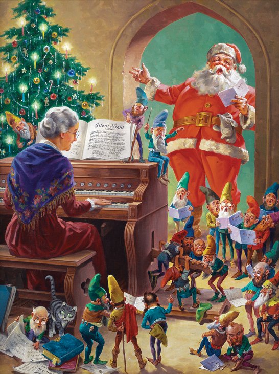 546x731 Oil Painting By George Hinke For Jolly Old Santa - Santa Oil Painting