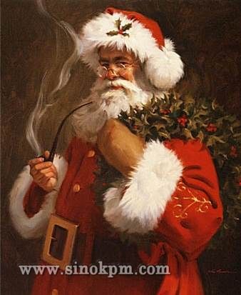 338x413 Old Time Santa Claus Painting Santa Claus Oil Paintings Old - Santa Oil Painting