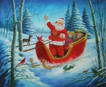 Santa Oil Painting at PaintingValley.com | Explore collection of Santa ...