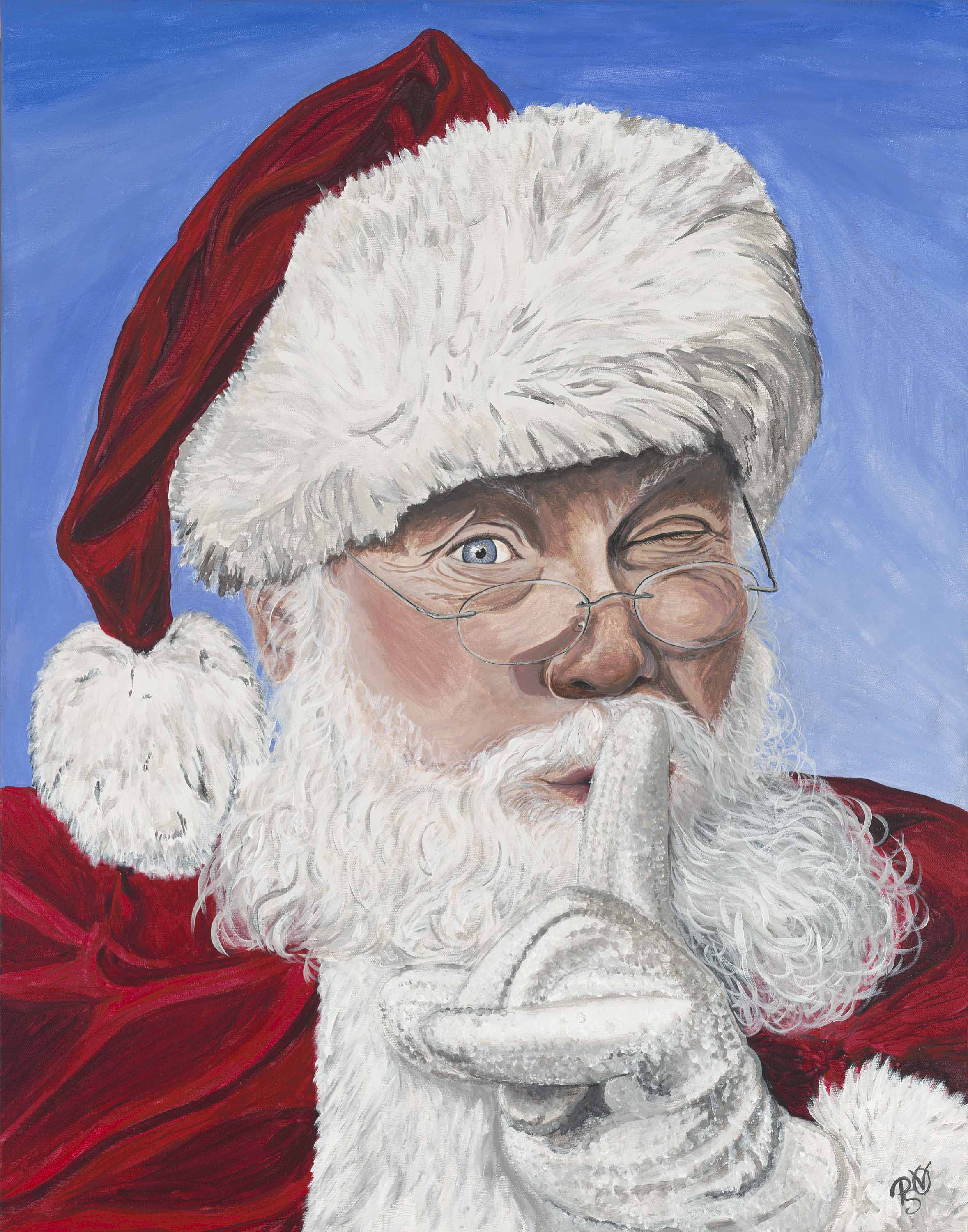 2357x3000 Pattys Vicknair's Christmas Paintings The Art Of Patty Sue O - Santa Painting