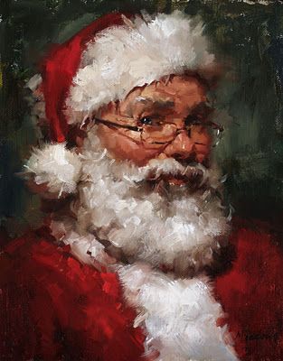 313x400 Pin By Mellissa Schippel On Christmas Wallpaper For Phone - Santa Painting