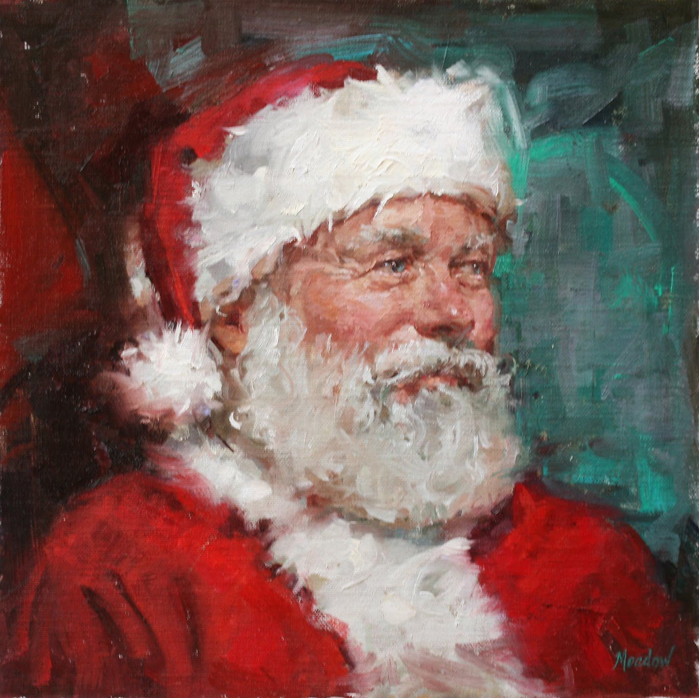 1368x1365 Santa Painting Dueling Santas Christmas, Santa, And Winter 2 - Santa Painting