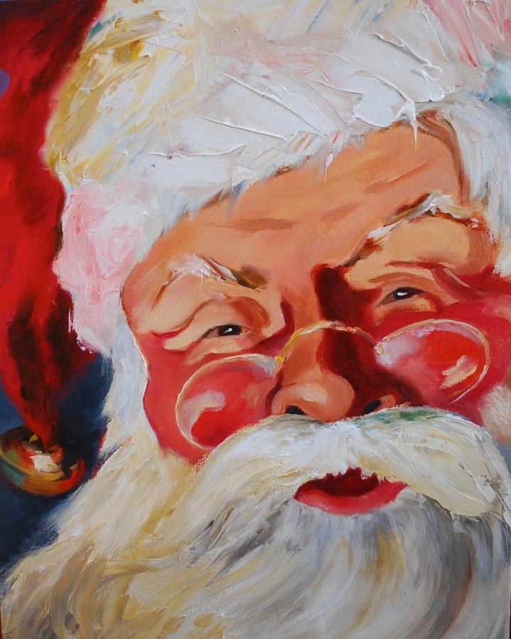 719x900 Old Fashioned Santa Painting By Dj Stone - Santa Painting