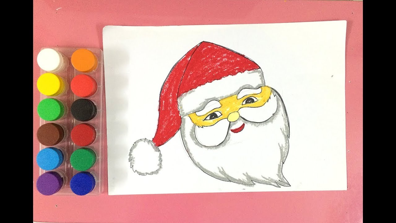 1280x720 How To Draw Santa Claus 2 Painting Christmas Kids Art - Santa Painting For Kids