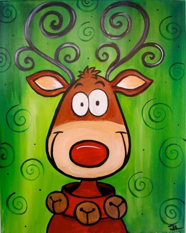 600x749 40 Painting Ideas For Kids - Santa Painting For Kids